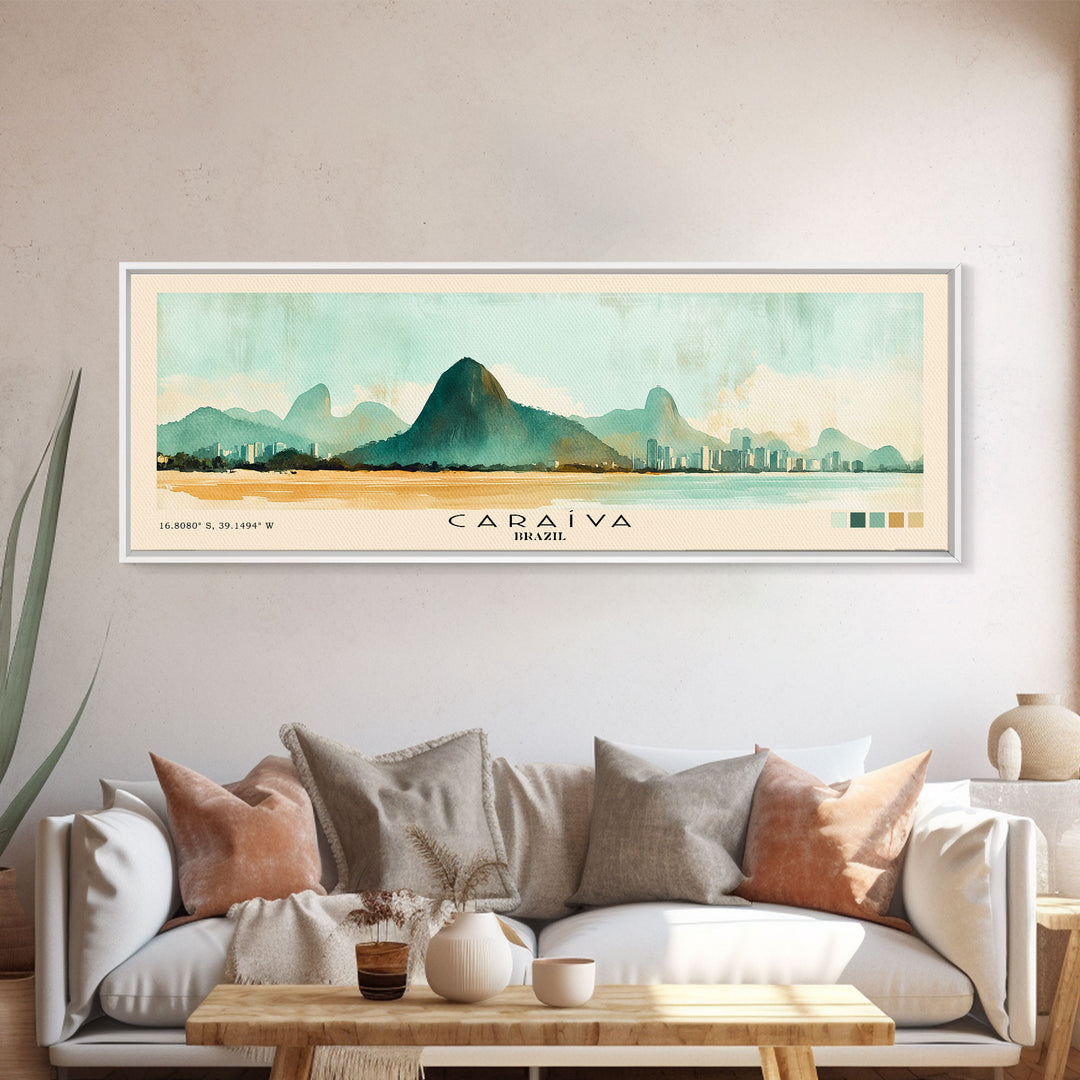 Caraíva, Brazil Watercolor Print, Vacation Gift, Brazil Wall Art, Vacation Wall Art, Vacatation Memories, Beach Decor, Beach Or Lakehouse Art