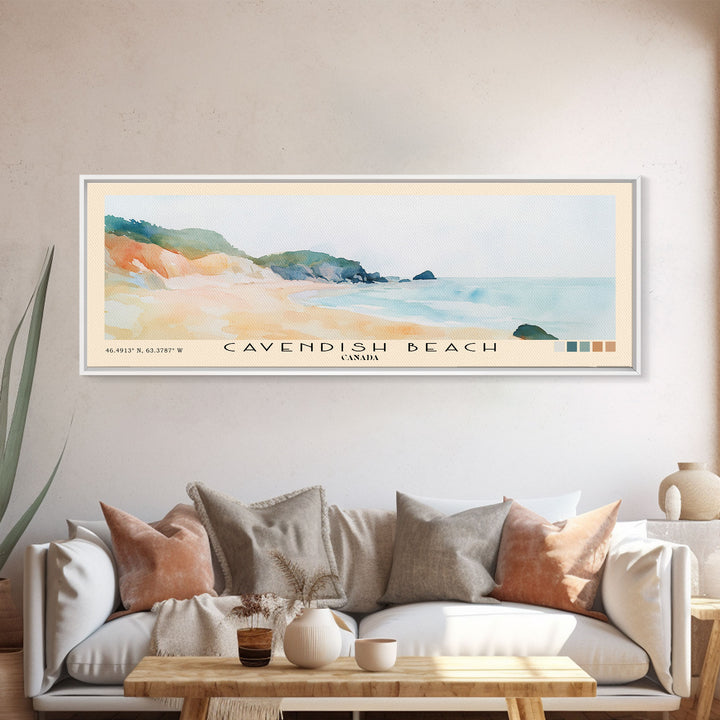 Cavendish Beach, Canada Watercolor Print, Vacation Gift, Canada Wall Art, Beach Painting, Beach Decor, Beach Or Lakehouse Art