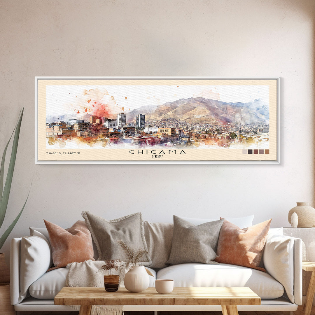 Chicama, Peru Watercolor Beach Print, Vacation Gift, Peru Wall Art, Beach Painting, Beach Decor, Beach Painting