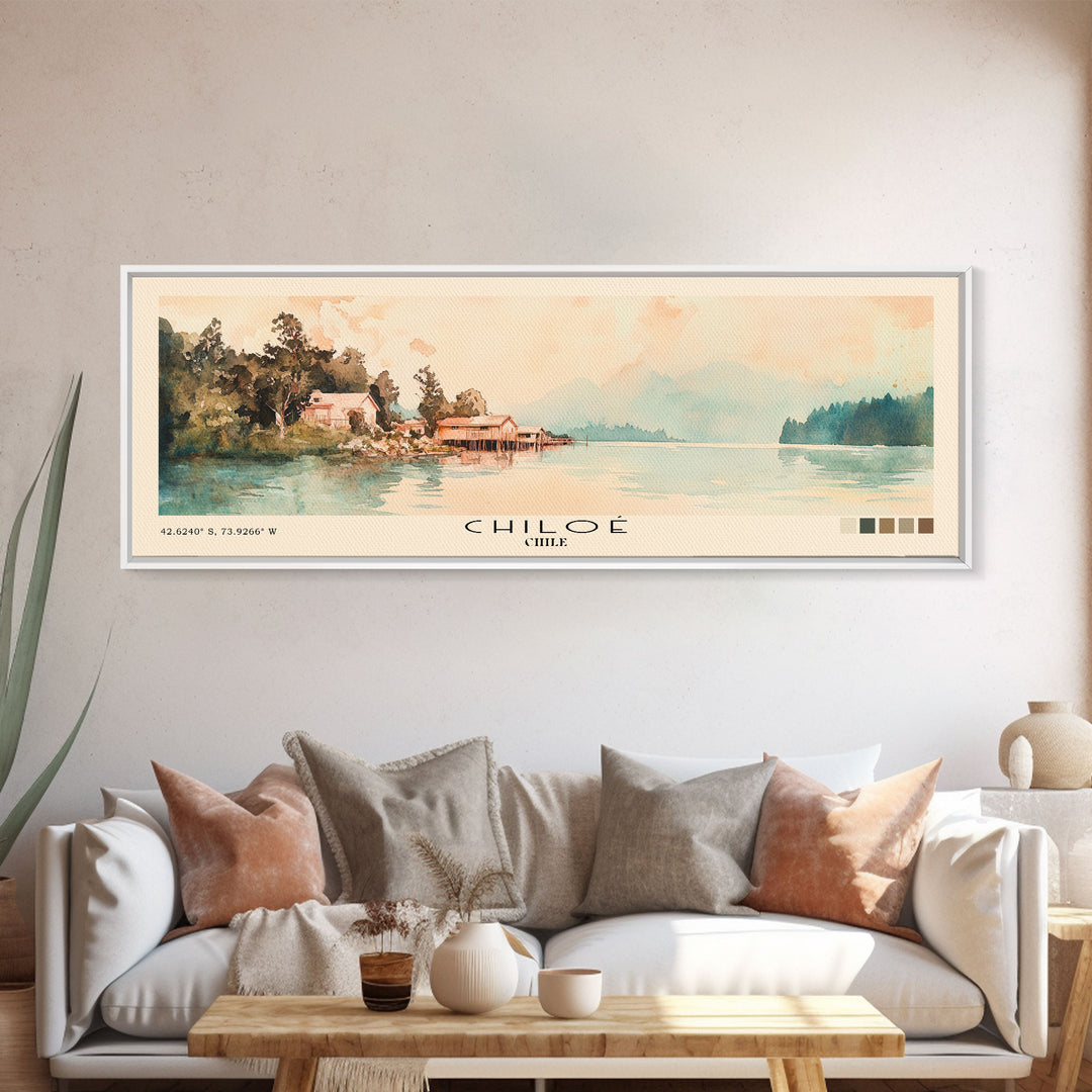 Chiloé, Chile Watercolor Print, Vacation Gift, Chile Wall Art, Vacation Wall Art, Vacatation Memories, Beach Decor, Beach Or Lakehouse Art