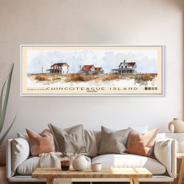 Chincoteague Island, Virginia Watercolor Print, Vacation Gift, Virginia Wall Art, Beach Painting, Beach Decor, Beach Or Lakehouse Art