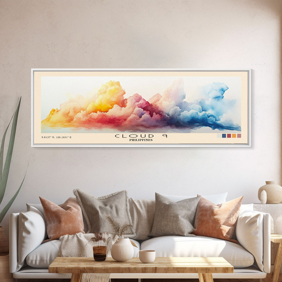 Cloud 9, Philippines Watercolor Print, Vacation Gift, Philippines Wall Art, Beach Painting, Beach Decor, Beach Or Lakehouse Art