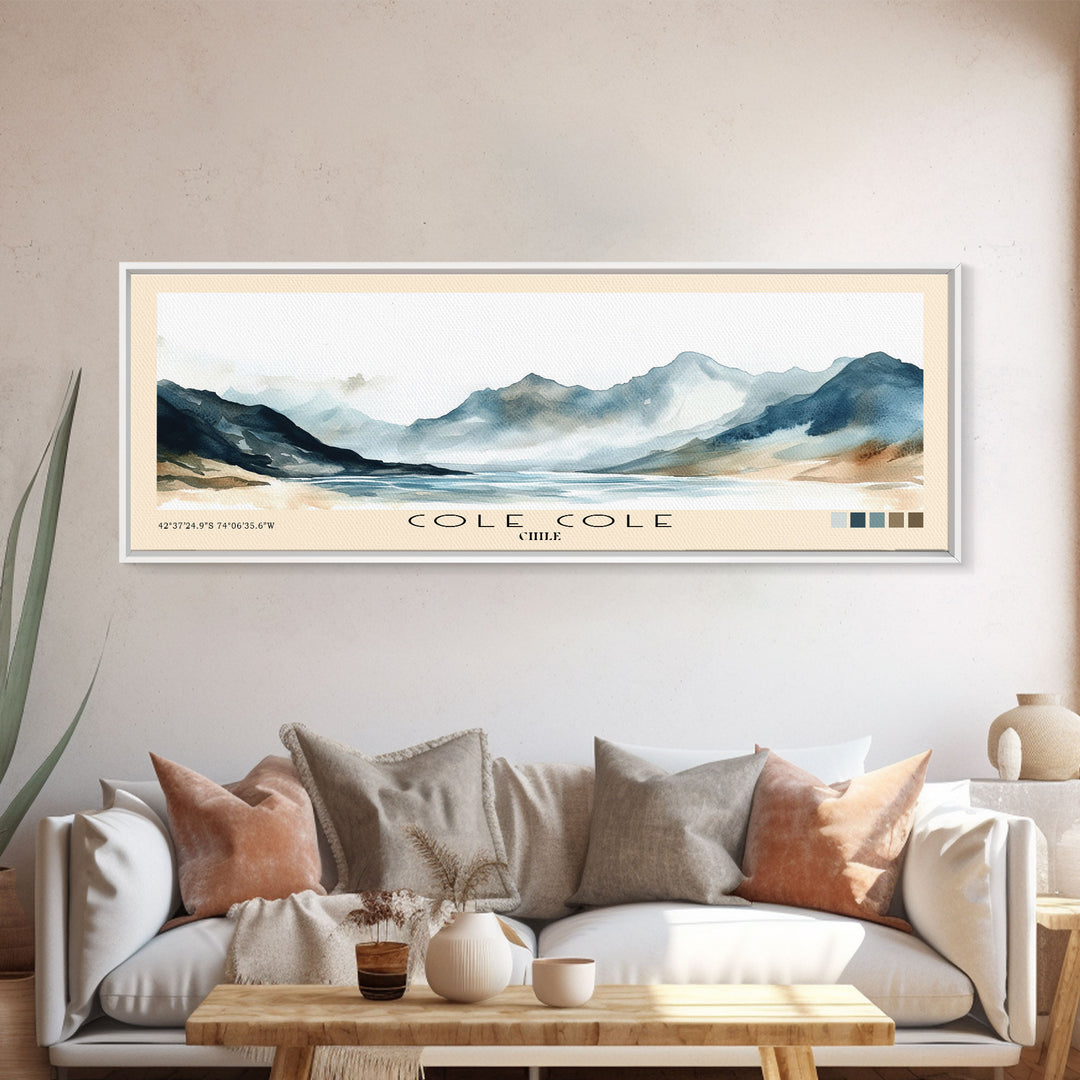 Cole Cole, Chile Watercolor Beach Print, Vacation Gift, Chile Wall Art, Beach Painting, Beach Decor, Beach Painting