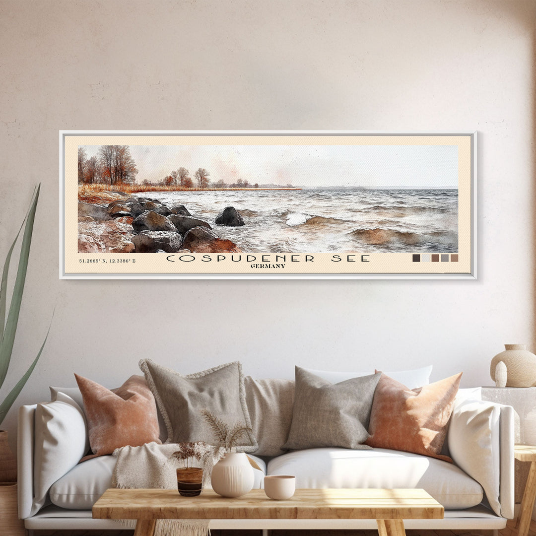 Cospudener See, Germany Watercolor Print, Vacation Gift, Germany Wall Art, Vacation Wall Art, Vacatation Memories, Beach Decor, Beach Or Lakehouse Art
