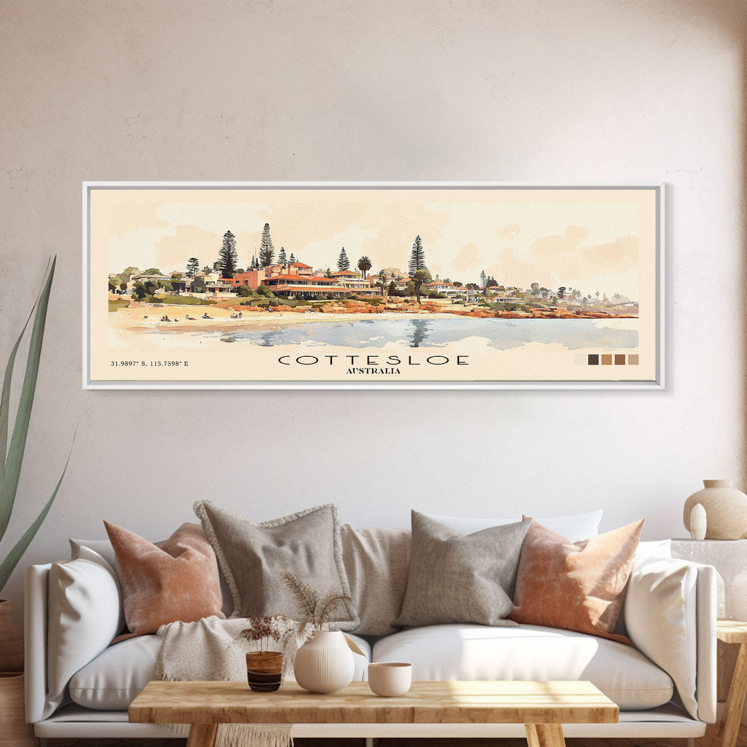 Cottesloe, Australia Watercolor Print, Vacation Gift, Australia Wall Art, Vacation Wall Art, Vacatation Memories, Beach Decor, Beach Or Lakehouse Art