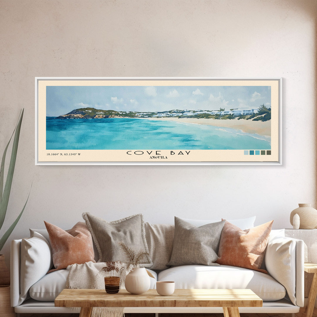 Cove Bay, Anguila Watercolor Print, Vacation Gift, Anguila Wall Art, Beach Painting, Beach Decor, Beach Or Lakehouse Art