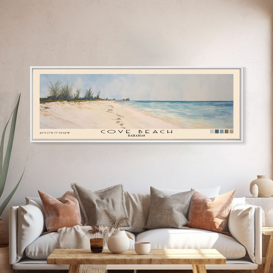 Cove Beach, Bahamas Watercolor Beach Print, Vacation Gift, Bahamas Wall Art, Beach Painting, Beach Decor, Beach Painting
