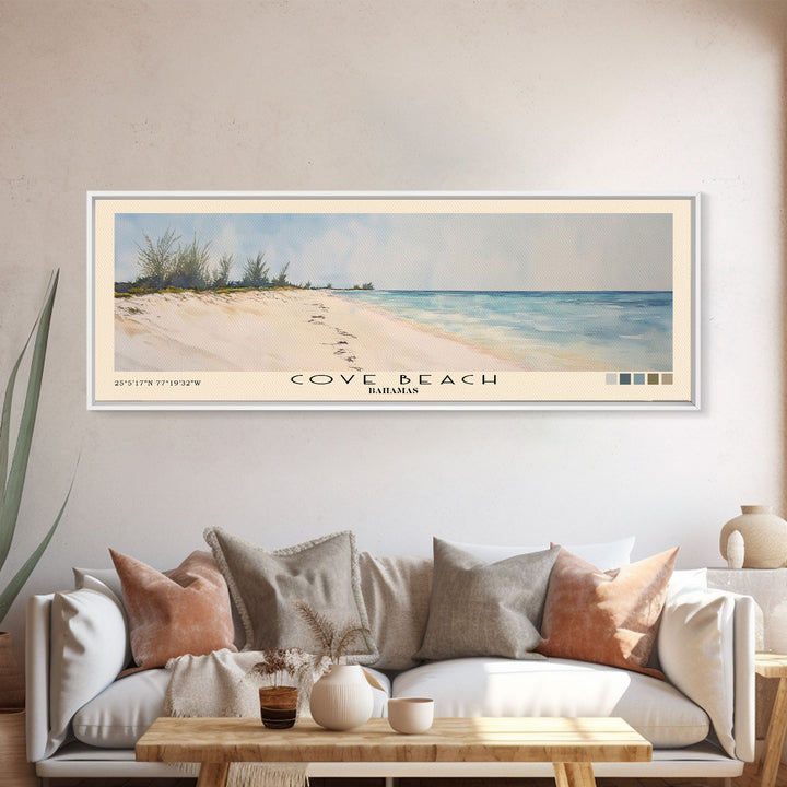 Cove Beach, Bahamas Watercolor Beach Print, Vacation Gift, Bahamas Wall Art, Beach Painting, Beach Decor, Beach Painting