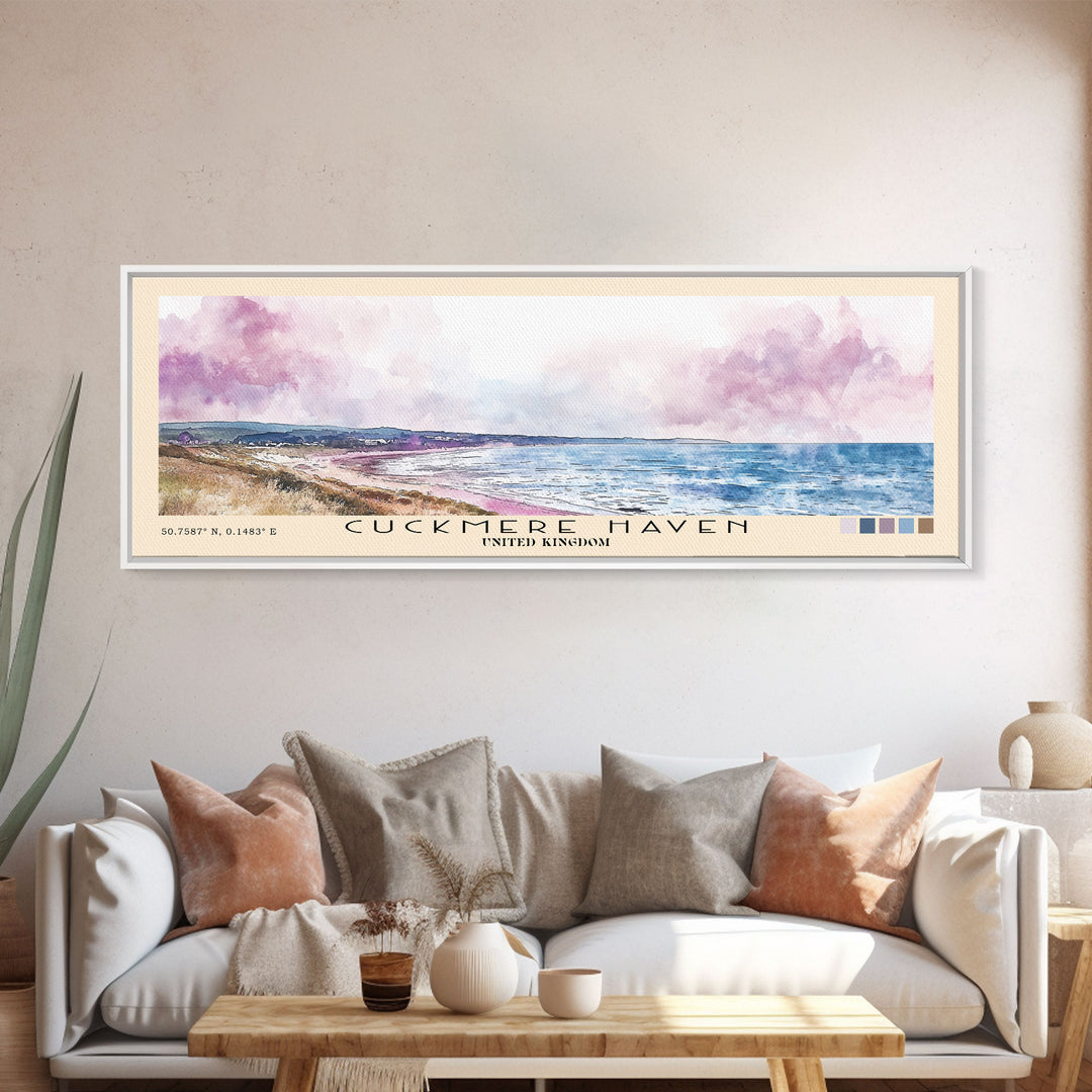 Cuckmere Haven, United Kingdom Watercolor Print, Vacation Gift, United Kingdom Wall Art, Vacation Wall Art, Vacatation Memories, Beach Decor, Beach Or Lakehouse Art