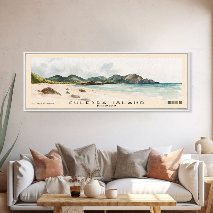 Culebra Island, Puerto Rico Watercolor Print, Vacation Gift, Puerto Rico Wall Art, Beach Painting, Beach Decor, Beach Or Lakehouse Art