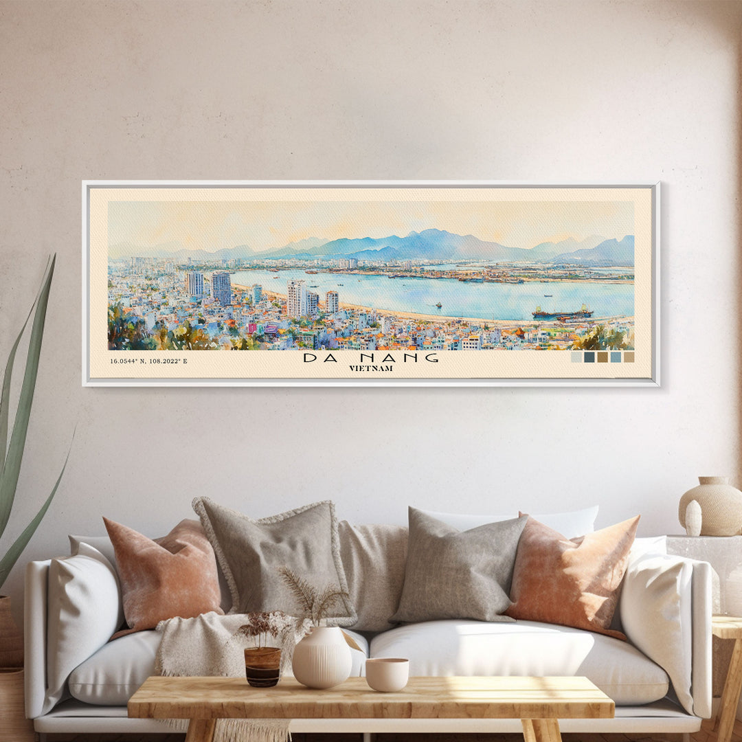 Da Nang, Vietnam Watercolor Print, Vacation Gift, Vietnam Wall Art, Vacation Wall Art, Vacatation Memories, Beach Decor, Beach Or Lakehouse Art
