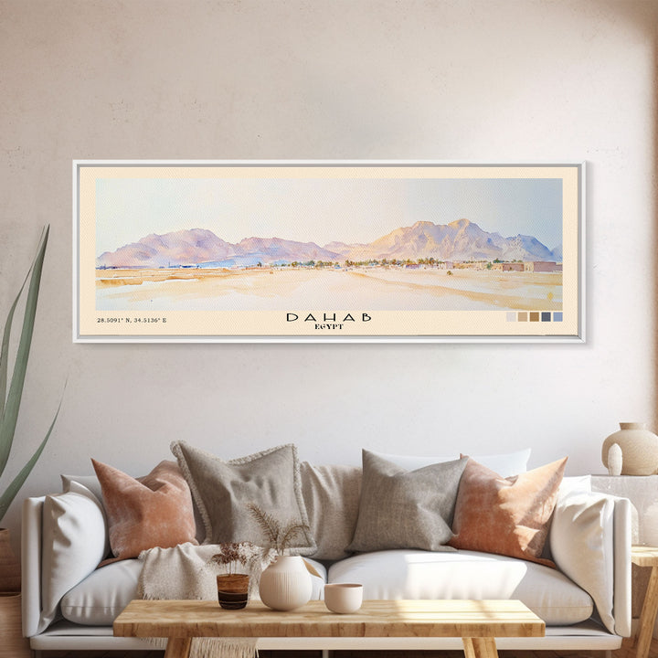Dahab, Egypt Watercolor Print, Vacation Gift, Egypt Wall Art, Beach Painting, Beach Decor, Beach Or Lakehouse Art