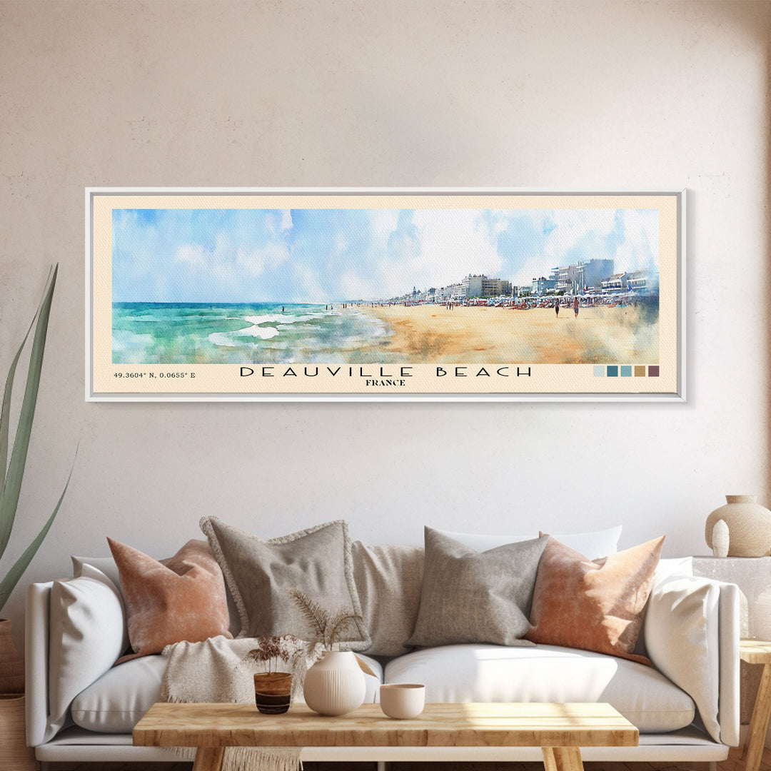 Deauville Beach, France Watercolor Print, Vacation Gift, France Wall Art, Beach Painting, Beach Decor, Beach Or Lakehouse Art