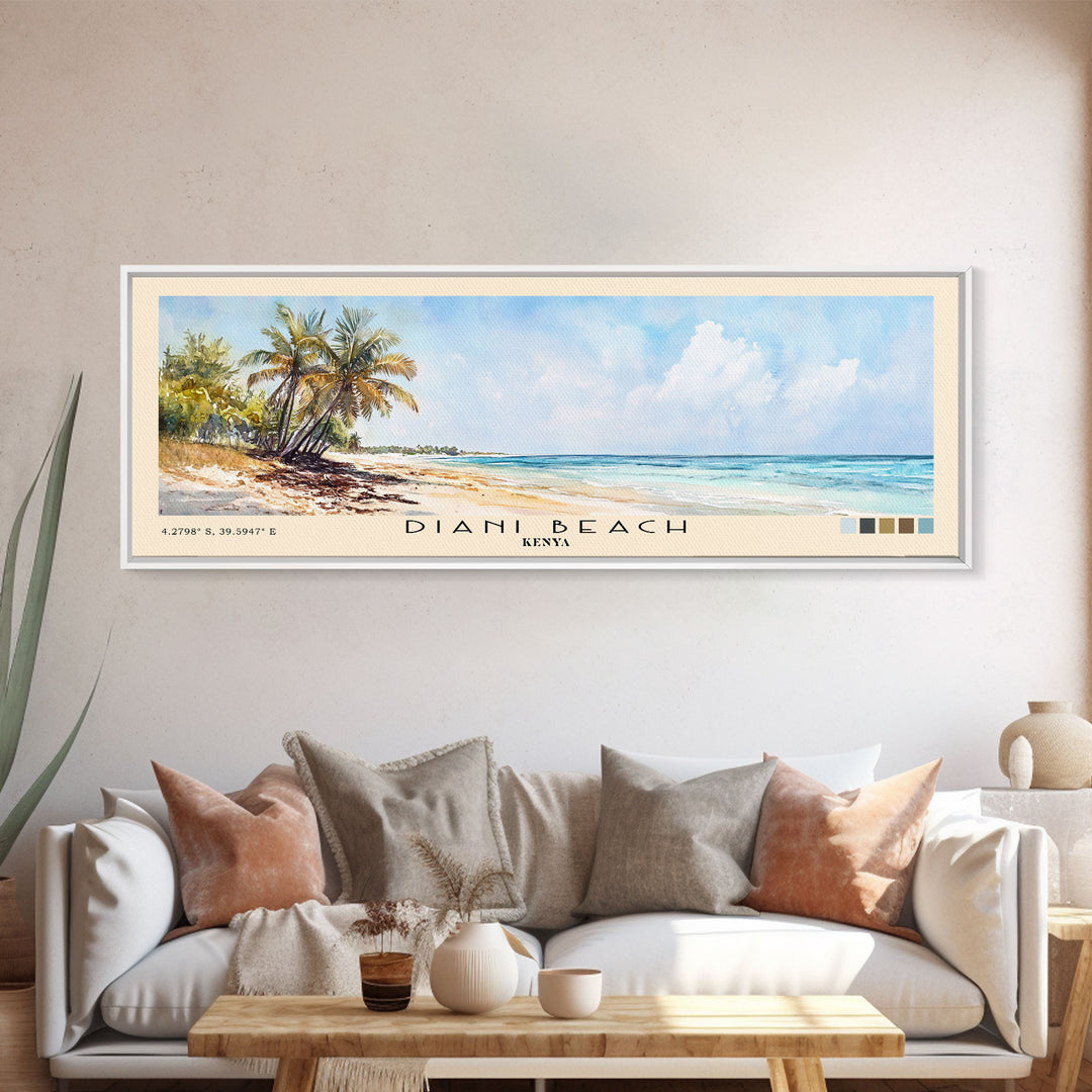 Diani Beach, Kenya Watercolor Print, Vacation Gift, Kenya Wall Art, Vacation Wall Art, Vacatation Memories, Beach Decor, Beach Or Lakehouse Art