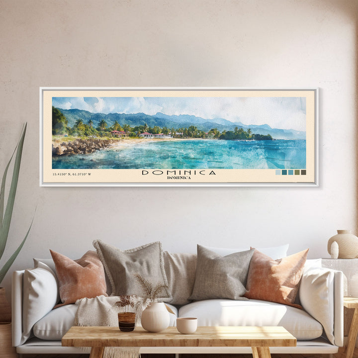 Dominica, Dominica Watercolor Print, Vacation Gift, Dominica Wall Art, Vacation Wall Art, Vacatation Memories, Beach Decor, Beach Or Lakehouse Art