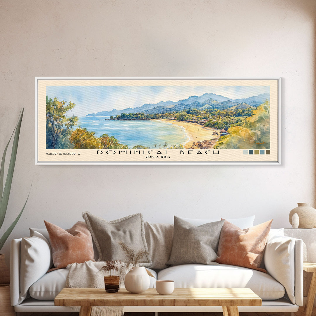 Dominical Beach, Costa Rica Watercolor Print, Vacation Gift, Costa Rica Wall Art, Beach Painting, Beach Decor, Beach Or Lakehouse Art