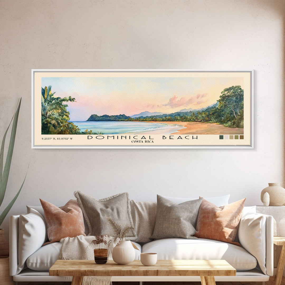 Dominical Beach, Costa Rica Watercolor Beach Print, Vacation Gift, Costa Rica Wall Art, Beach Painting, Beach Decor, Beach Painting
