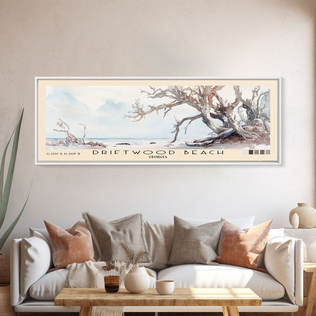Driftwood Beach, Georgia Watercolor Print, Vacation Gift, Georgia Wall Art, Vacation Wall Art, Vacatation Memories, Beach Decor, Beach Or Lakehouse Art