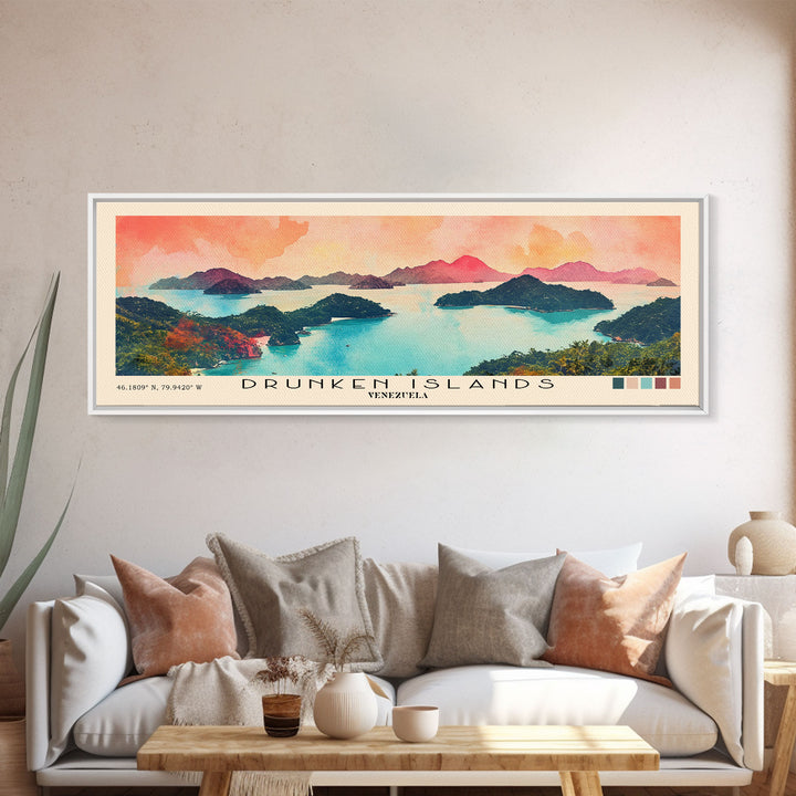 Drunken Islands, Venezuela Watercolor Print, Vacation Gift, Venezuela Wall Art, Beach Painting, Beach Decor, Beach Or Lakehouse Art