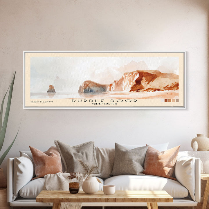 Durdle Door, United Kingdom Watercolor Print, Vacation Gift, United Kingdom Wall Art, Vacation Wall Art, Vacatation Memories, Beach Decor, Beach Or Lakehouse Art