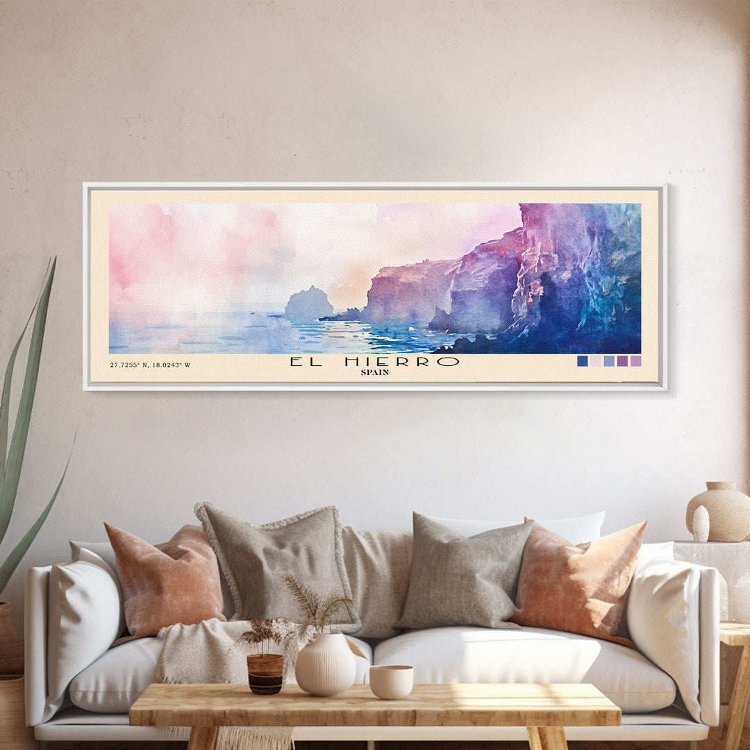 El Hierro, Spain Watercolor Beach Print, Vacation Gift, Spain Wall Art, Beach Painting, Beach Decor, Beach Painting