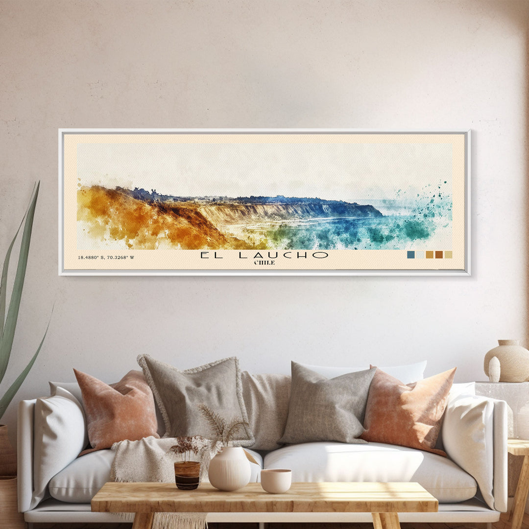 El Laucho, Chile Watercolor Print, Vacation Gift, Chile Wall Art, Beach Painting, Beach Decor, Large Wall Art, Wood Frame Art