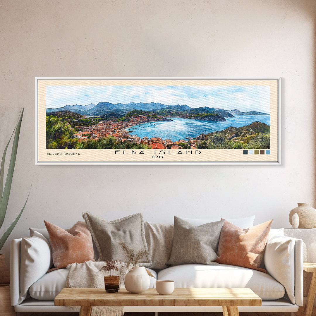 Elba Island, Italy Watercolor Print, Vacation Gift, Italy Wall Art, Beach Painting, Beach Decor, Beach Or Lakehouse Art