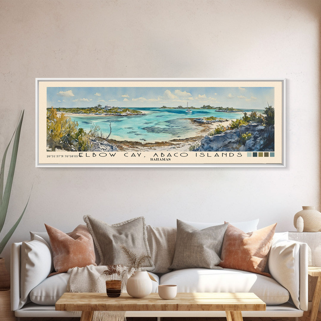 Elbow Cay, Abaco Islands, Bahamas Watercolor Beach Print, Vacation Gift, Bahamas Wall Art, Beach Painting, Beach Decor, Beach Painting