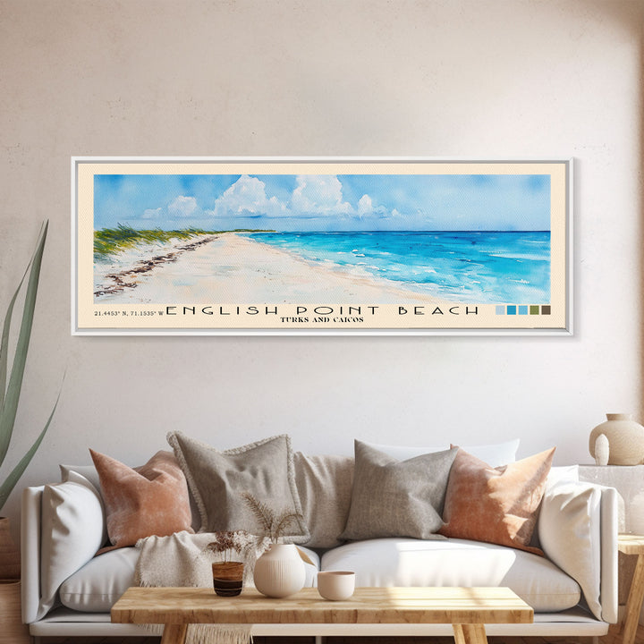 English Point Beach, Turks and Caicos Watercolor Print, Vacation Gift, Turks and Caicos Wall Art, Vacation Wall Art, Vacatation Memories, Beach Decor, Beach Or Lakehouse Art