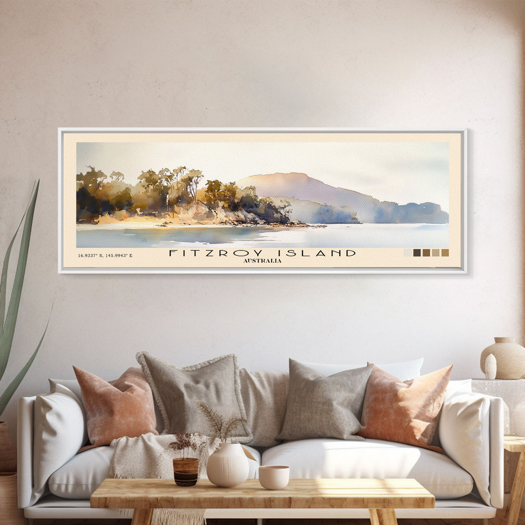 Fitzroy Island, Australia Watercolor Beach Print, Vacation Gift, Australia Wall Art, Beach Painting, Beach Decor, Beach Painting
