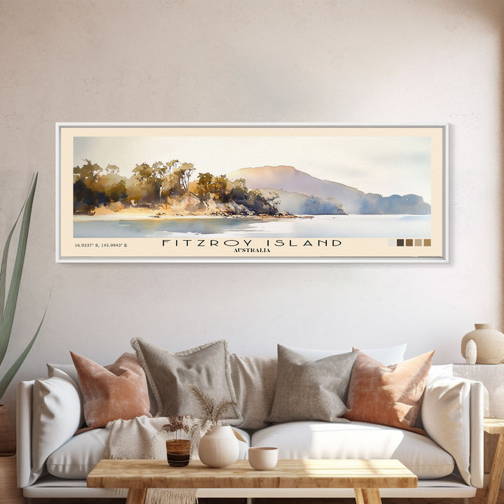 Fitzroy Island, Australia Watercolor Beach Print, Vacation Gift, Australia Wall Art, Beach Painting, Beach Decor, Beach Painting