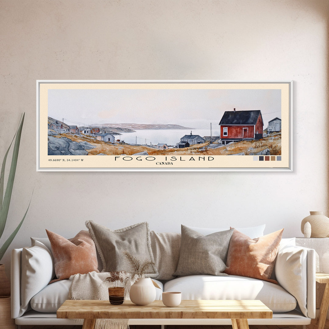 Fogo Island, Canada Watercolor Print, Vacation Gift, Canada Wall Art, Vacation Wall Art, Vacatation Memories, Beach Decor, Beach Or Lakehouse Art