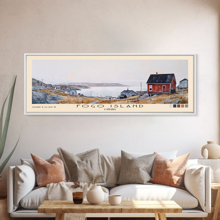 Fogo Island, Canada Watercolor Print, Vacation Gift, Canada Wall Art, Vacation Wall Art, Vacatation Memories, Beach Decor, Beach Or Lakehouse Art