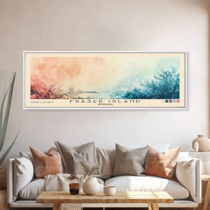 Fraser Island, Australia Watercolor Print, Vacation Gift, Australia Wall Art, Beach Painting, Beach Decor, Beach Or Lakehouse Art