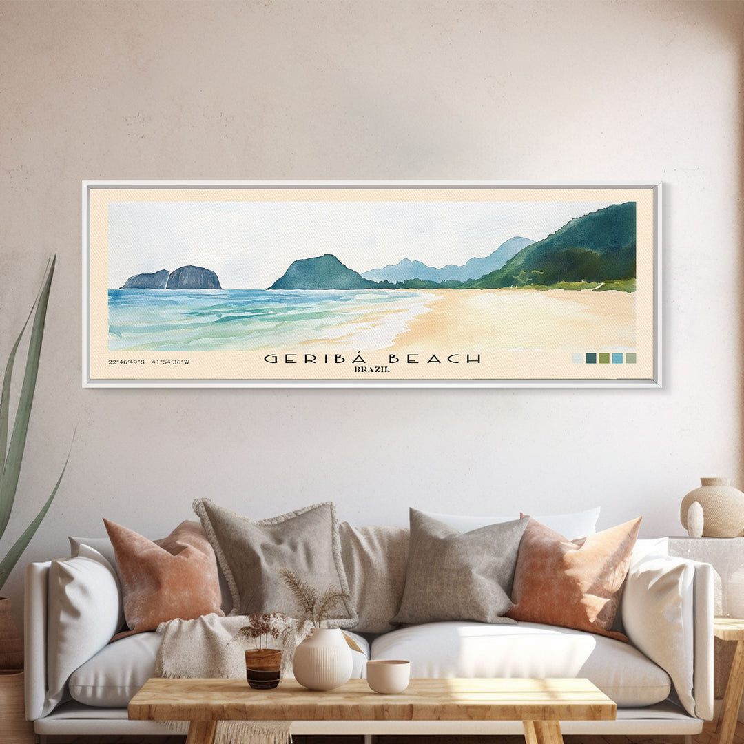 Geribá Beach, Brazil Watercolor Print, Vacation Gift, Brazil Wall Art, Vacation Wall Art, Vacatation Memories, Beach Decor, Beach Or Lakehouse Art
