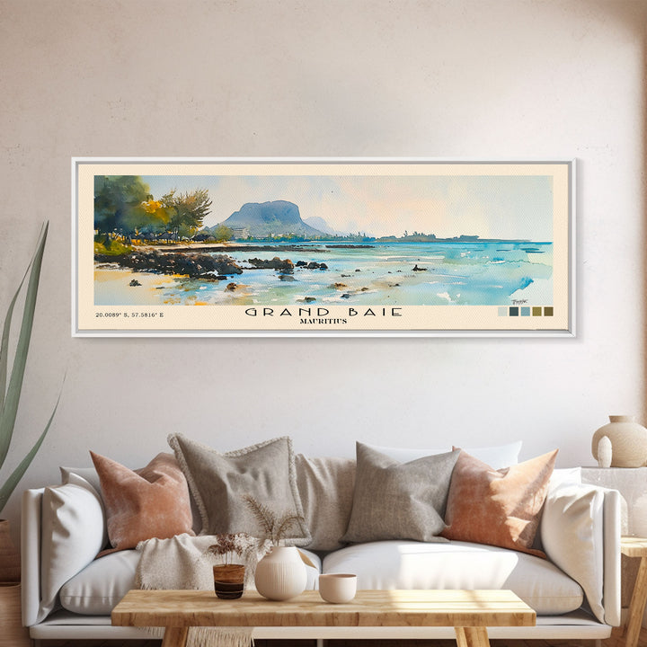 Grand Baie, Mauritius Watercolor Print, Vacation Gift, Mauritius Wall Art, Vacation Wall Art, Vacatation Memories, Beach Decor, Beach Or Lakehouse Art