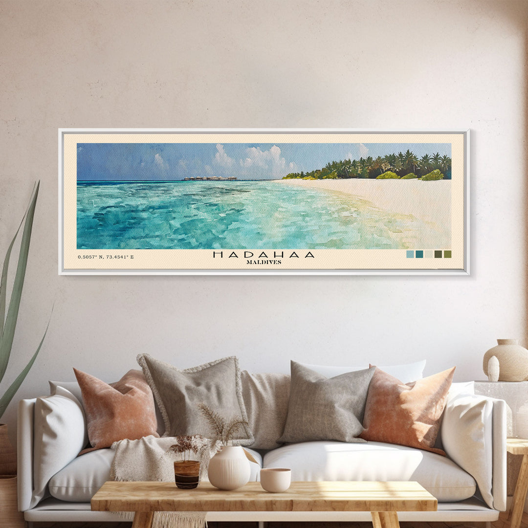 Hadahaa, Maldives Watercolor Print, Vacation Gift, Maldives Wall Art, Vacation Wall Art, Vacatation Memories, Beach Decor, Beach Or Lakehouse Art