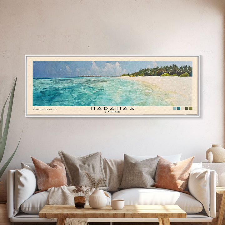 Hadahaa, Maldives Watercolor Print, Vacation Gift, Maldives Wall Art, Vacation Wall Art, Vacatation Memories, Beach Decor, Beach Or Lakehouse Art