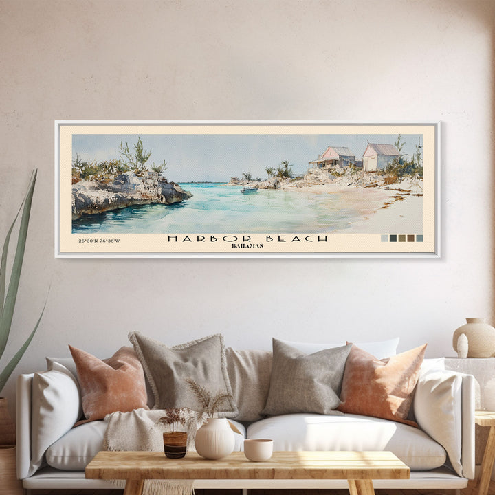 Harbor Beach, Bahamas Watercolor Beach Print, Vacation Gift, Bahamas Wall Art, Beach Painting, Beach Decor, Beach Painting