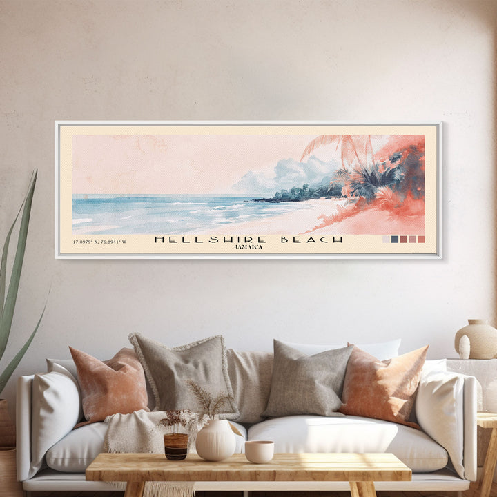 Hellshire Beach, Jamaica Watercolor Print, Vacation Gift, Jamaica Wall Art, Vacation Wall Art, Vacatation Memories, Beach Decor, Beach Or Lakehouse Art