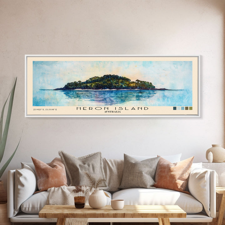 Heron Island, Australia Watercolor Beach Print, Vacation Gift, Australia Wall Art, Beach Painting, Beach Decor, Beach Painting