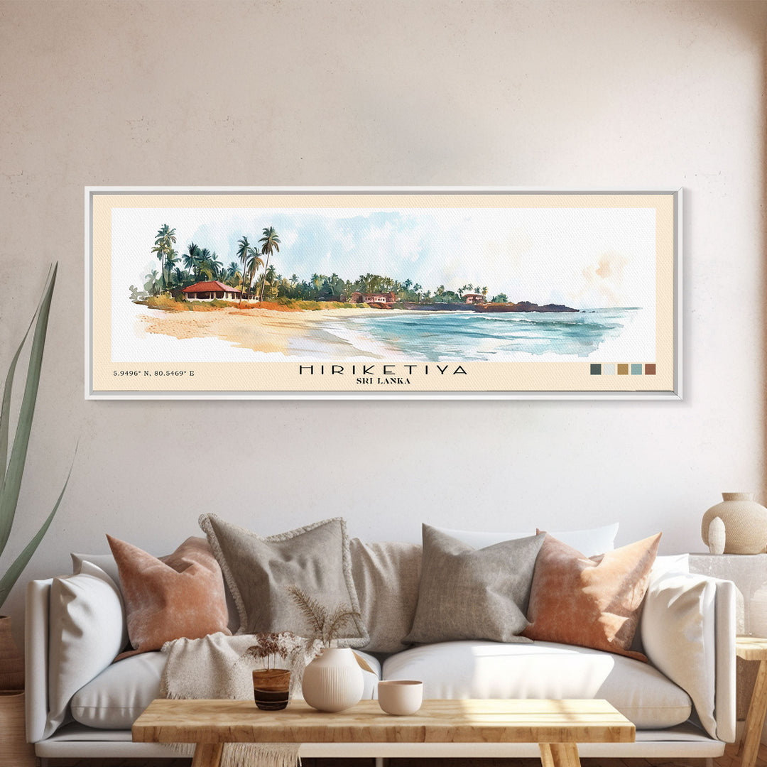 Hiriketiya, Sri Lanka Watercolor Print, Vacation Gift, Sri Lanka Wall Art, Beach Painting, Beach Decor, Beach Or Lakehouse Art