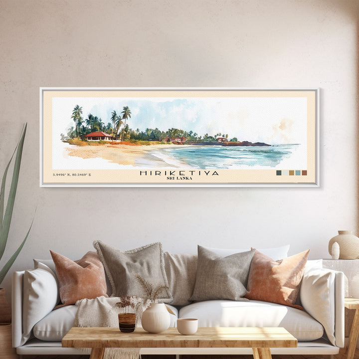 Hiriketiya, Sri Lanka Watercolor Print, Vacation Gift, Sri Lanka Wall Art, Beach Painting, Beach Decor, Beach Or Lakehouse Art