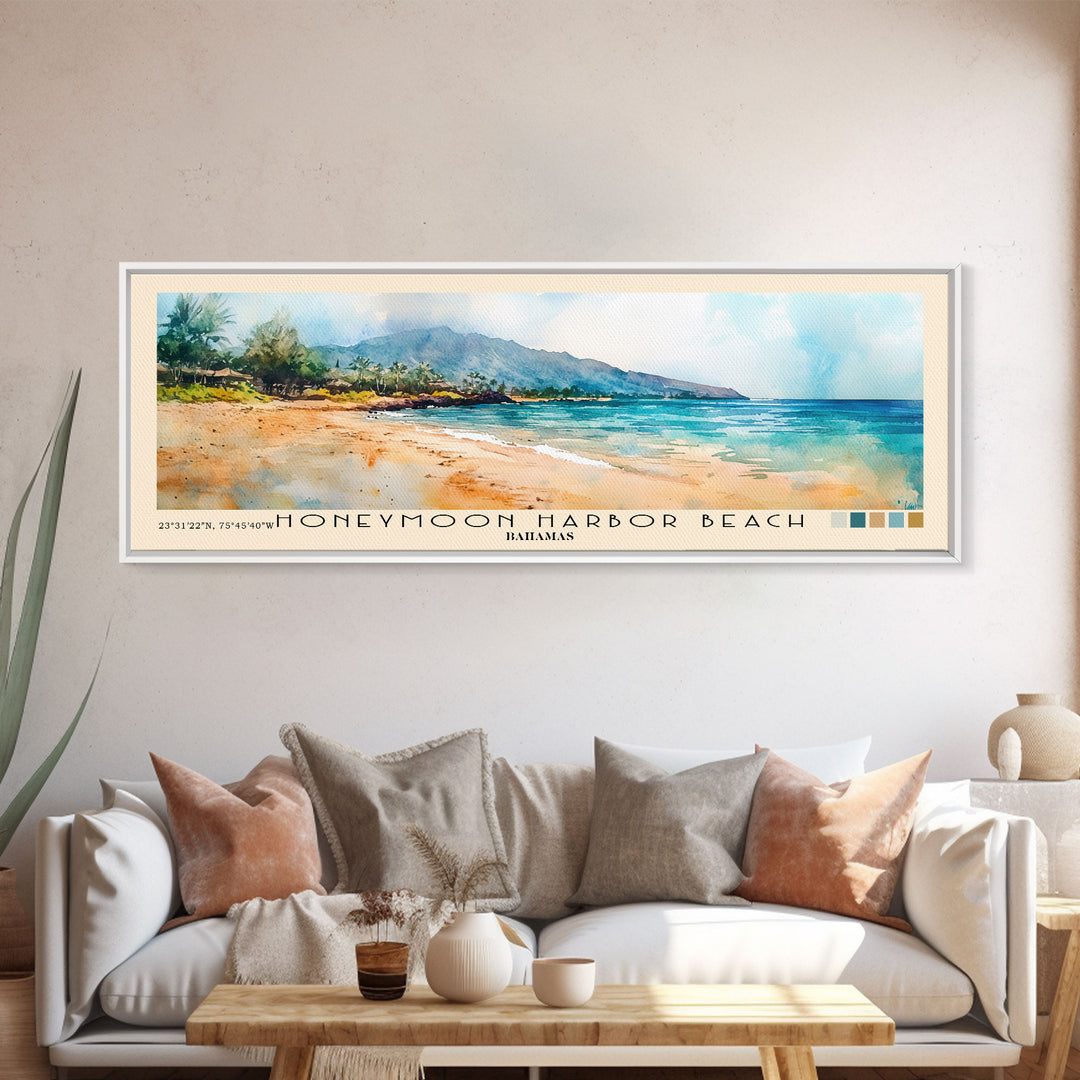 Honeymoon Harbor Beach, Bahamas Watercolor Print, Vacation Gift, Bahamas Wall Art, Vacation Wall Art, Vacatation Memories, Beach Decor, Beach Or Lakehouse Art