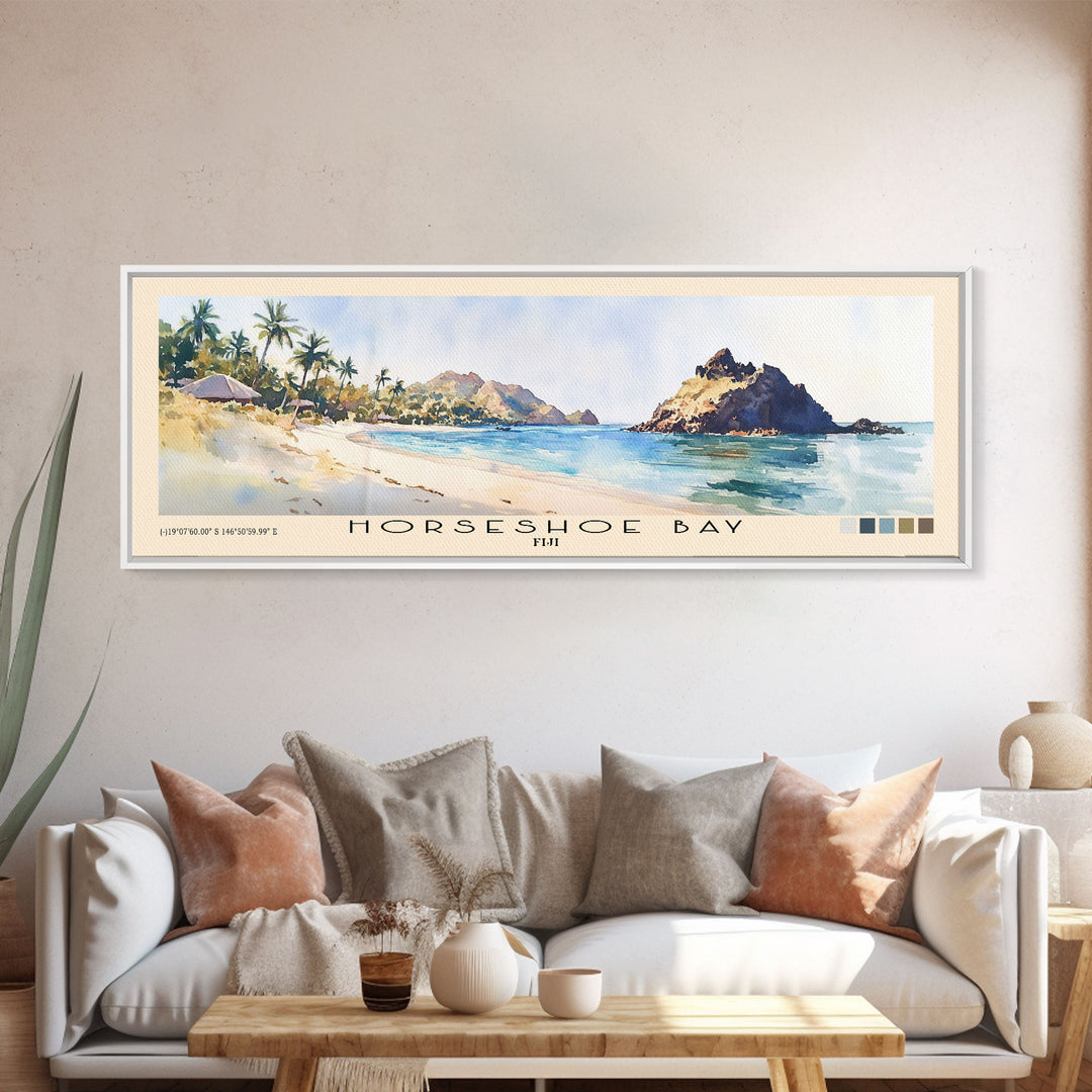 Horseshoe Bay, Fiji Watercolor Print, Vacation Gift, Fiji Wall Art, Vacation Wall Art, Vacatation Memories, Beach Decor, Beach Or Lakehouse Art
