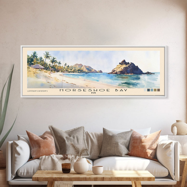 Horseshoe Bay, Fiji Watercolor Print, Vacation Gift, Fiji Wall Art, Vacation Wall Art, Vacatation Memories, Beach Decor, Beach Or Lakehouse Art
