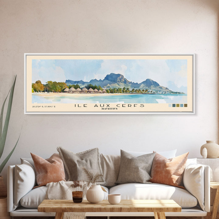 Ile aux Cerfs, Mauritius Watercolor Print, Vacation Gift, Mauritius Wall Art, Vacation Wall Art, Vacatation Memories, Beach Decor, Beach Or Lakehouse Art