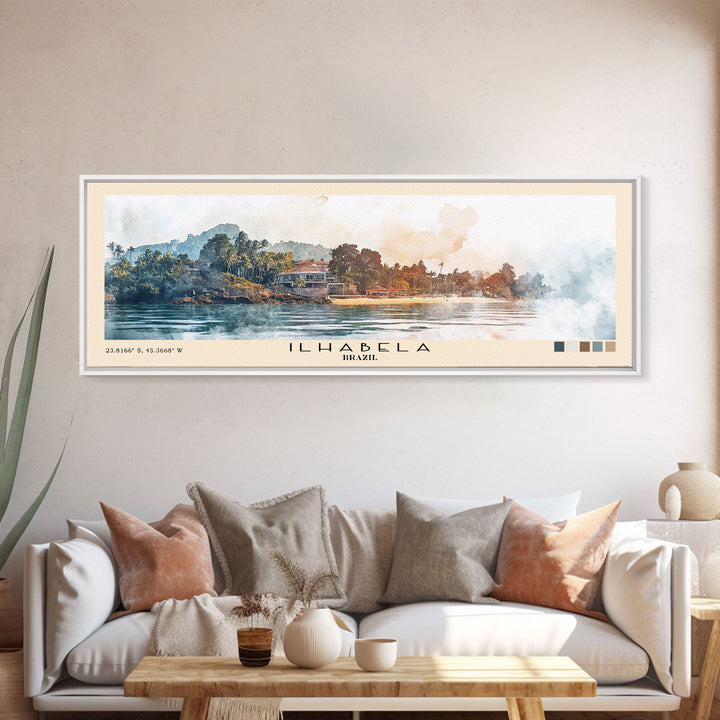 Ilhabela, Brazil Watercolor Print, Vacation Gift, Brazil Wall Art, Beach Painting, Beach Decor, Beach Or Lakehouse Art