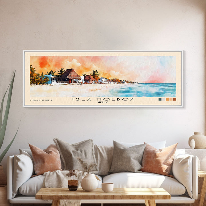 Isla Holbox, Mexico Watercolor Print, Vacation Gift, Mexico Wall Art, Beach Painting, Beach Decor, Beach Or Lakehouse Art