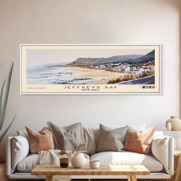Jeffreys Bay, South Africa Watercolor Print, Vacation Gift, South Africa Wall Art, Beach Painting, Beach Decor, Large Wall Art, Wood Frame Art